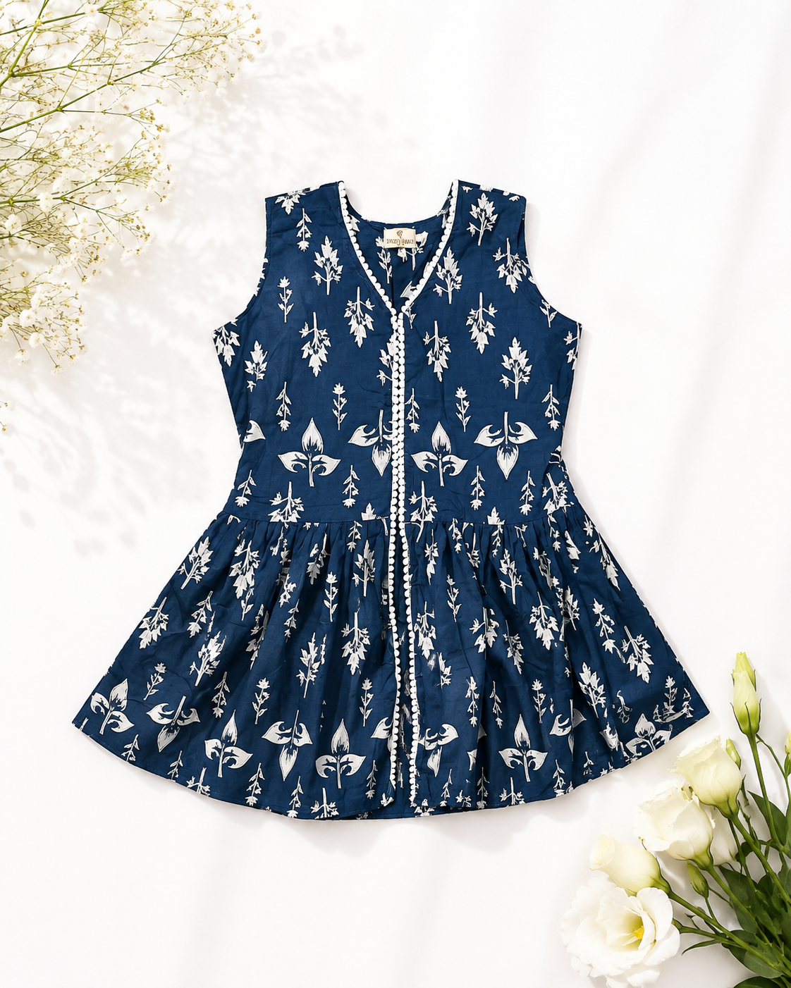 Navy Blossom Top